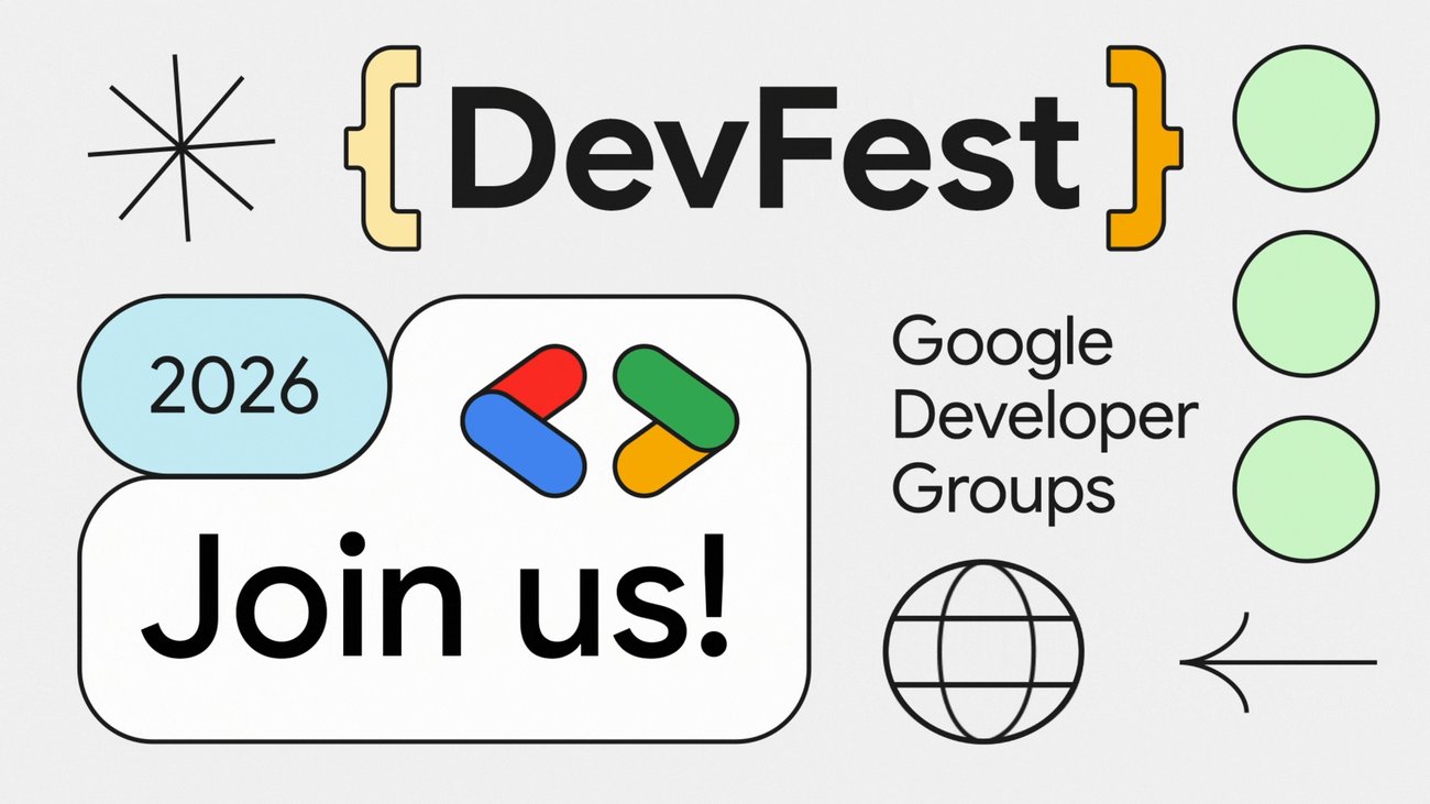 Логотип и визуальный баннер DevFest 2026 — крупнейшей community-конференции по технологиям Google