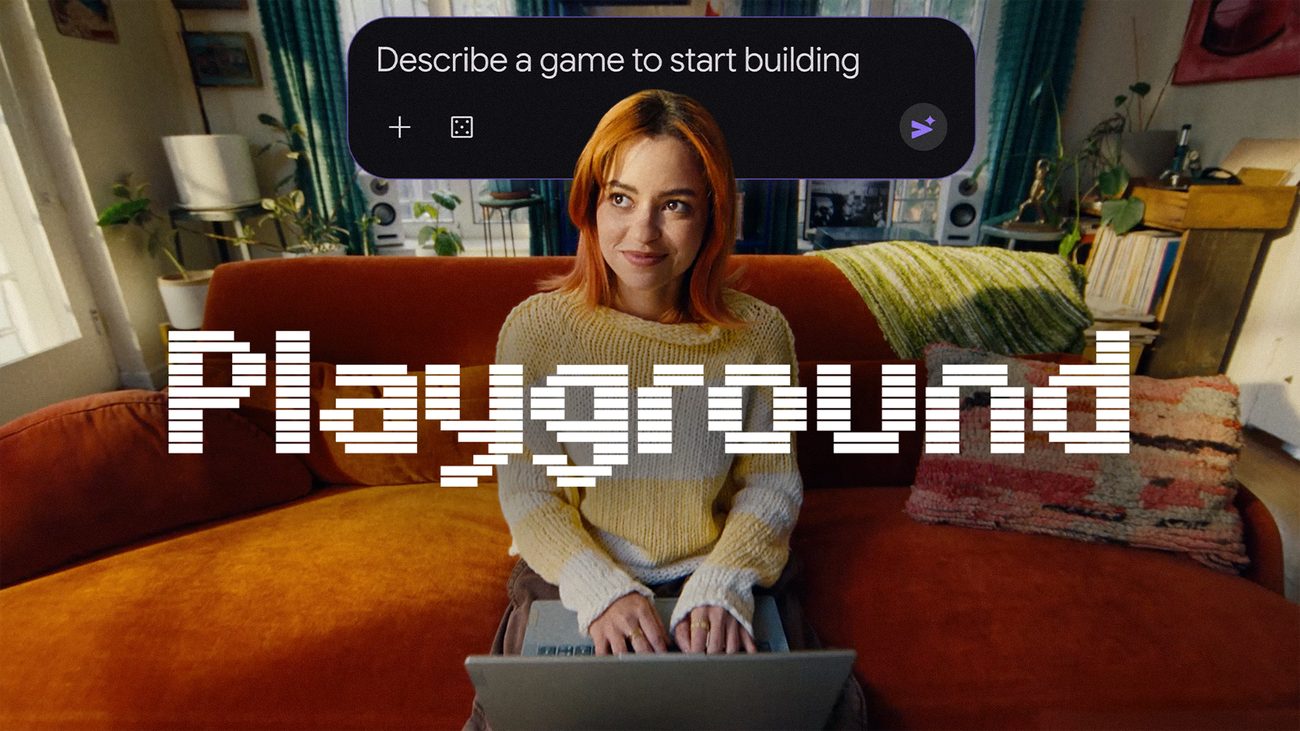 Логотип и интерфейс экспериментальной игровой платформы Google Playground