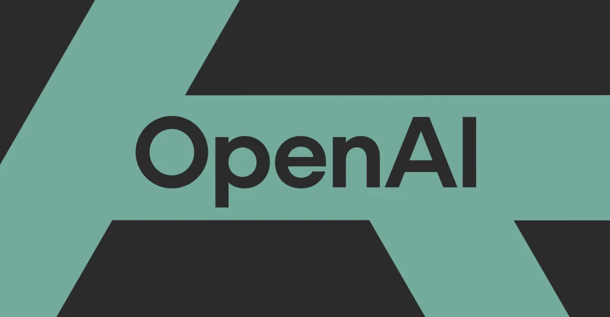Логотип OpenAI на фоне абстрактного изображения, символизирующего приостановку обучения ИИ-моделей